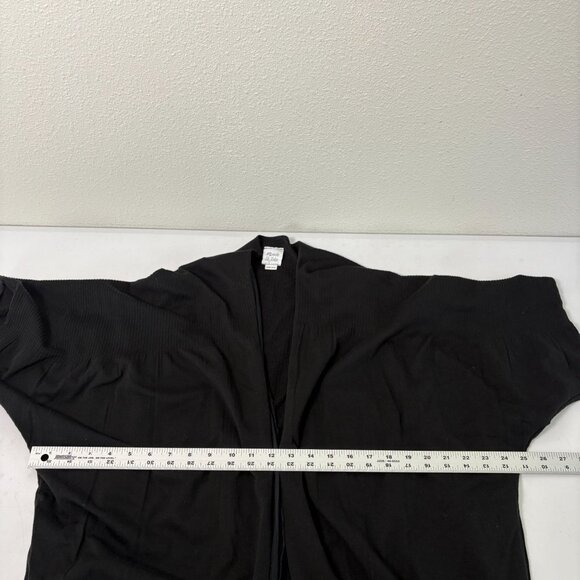 Michelle St John Open Front Cardigan Sweater Knit Size S-XL One Size Black USA - Picture 9 of 11